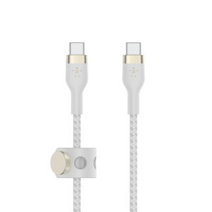 BELKIN USB-C to Cケーブル(高耐久編込シリコンケーブル) 1．0m ホワイト CAB011BT1MWH-イメージ4