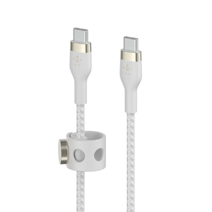 BELKIN USB-C to Cケーブル(高耐久編込シリコンケーブル) 1．0m ホワイト CAB011BT1MWH-イメージ5
