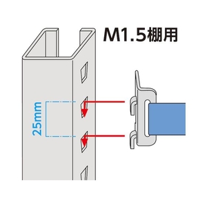 トラスコ中山 TRUSCO M1.5型中量棚用落下防止ベルト W1760用センターバックル FC667GU-2071434-イメージ3