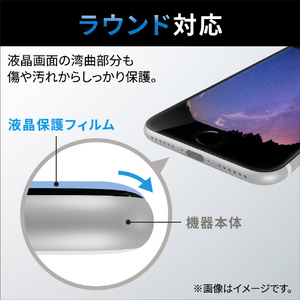 エレコム iPhone SE(第3世代)/SE(第2世代)/8/7/6s/6用フルカバーガラスフィルム フレーム付き ブラック PM-A22SFLGF-イメージ4