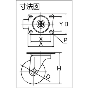 トラスコ キャスター　ＴＹＧシリーズ　自在　ウレタン車　３８ｍｍ TYGU-38-イメージ2