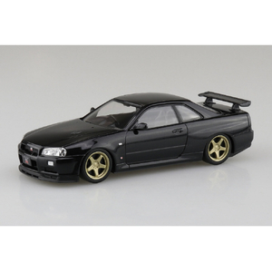 アオシマ 1/32 ニッサン R34スカイラインGT-R カスタムホイール(ブラックパール) Aﾗｸﾌﾟﾗ12CUBPR34GTRCﾌﾞﾗﾂｸP-イメージ2