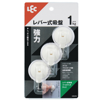 レック レバー式吸盤ツールフック(ミニ) 3個入 耐荷重1kg ﾚﾊﾞ-ｼｷｷﾕｳﾊﾞﾝﾌﾂｸ(ﾐﾆ)