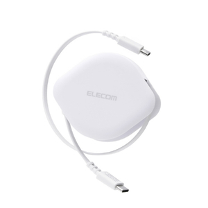エレコム 巻き取りケーブル(USB Type-C(TM) - USB Type-C/USB2．0/60W) ホワイト MPA-CCRLR09WH-イメージ1