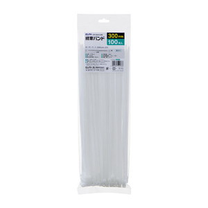 エルパ 結束バンド(300mm・100本入) ホワイト KBF-S300100(WH)-イメージ1