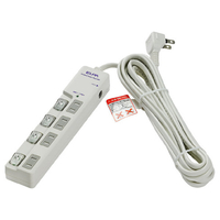 エルパ 電源タップ LEDランプスイッチ付き(4個口・5m) ホワイト WLS-LU4500RMB