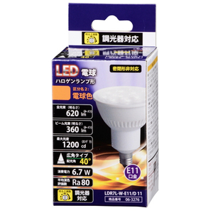 オーム電機 LED電球 E11口金 全光束620lm(6．7Wハロゲンランプタイプ) 電球色相当 LDR7L-W-E11/D 11-イメージ1