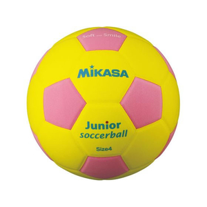 ミカサ ジュニアサッカー 軽量球4号 EVAイエロー／ピンク FC690RV-SF4J-YP-イメージ1