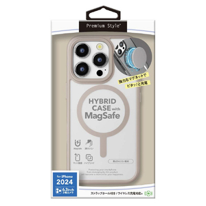 PGA iPhone 16 Pro用MagSafe対応 ハイブリッドケース ベージュ PG-24BMGPT05BE-イメージ1