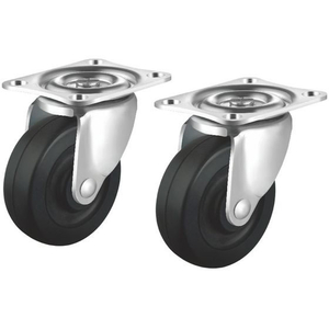 サンワサプライ 汎用キャスター 75mm径 車幅26mm ゴム製 フリー 2個 FCB820H-CST-75E-FRE2-イメージ1