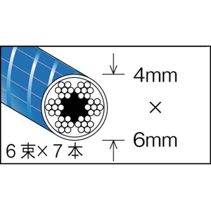 トラスコ中山 TRUSCO メッキ付ワイヤロープ PVC被覆タイプ 4(6)mm×30m 4(6)301406 FC380EK-2134951-イメージ2