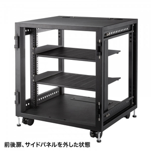 サンワサプライ 小型19インチマウントボックス(12U D600) ブラック CP-SVCBOX6BK-イメージ8