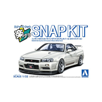 アオシマ 1/32 ニッサン R34スカイラインGT-R カスタムホイール(ホワイトパール) Aﾗｸﾌﾟﾗ12CUWPR34GTRCﾎﾜｲﾄP
