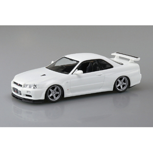 アオシマ 1/32 ニッサン R34スカイラインGT-R カスタムホイール(ホワイトパール) Aﾗｸﾌﾟﾗ12CUWPR34GTRCﾎﾜｲﾄP-イメージ2