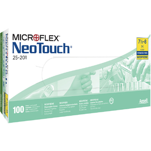 Ansell社 耐薬品ネオプレンゴム使い捨て手袋　ＮｅｏＴｏｕｃｈ　２５－２０１　ＸＬサイズ　（１００枚入） 25-201-10-イメージ2
