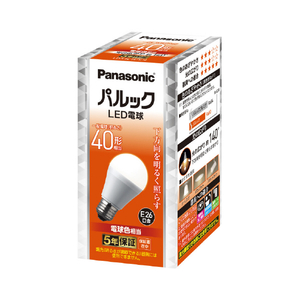 パナソニック LED電球 E26口金 全光束485lm(4．4W一般電球タイプ) 電球色相当 パルック LDA4LHS4-イメージ1