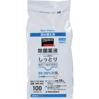 トラスコ 除菌薬液しっかりしっとりウェットワイパー　詰替　高濃度アルコールタイプ　１００枚入 JWB-58S