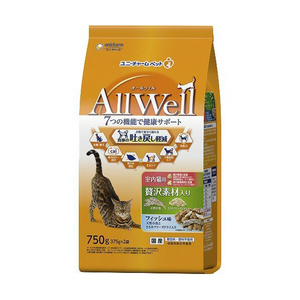 ユニチャームペットケア 室内猫用贅沢素材入りフィッシュ味天然小魚とささみフリーズドライ入り 750g AllWell ALLWELLｾﾞｲﾀｸﾌｲﾂｼﾕ750G-イメージ1