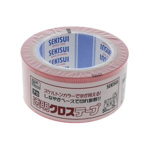 セキスイ 透明クロステープ 50mm×25m 赤 F826678-N78SR03-イメージ1