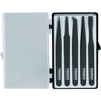 トラスコ プラスチック製ピンセット５本組セット TPP-25-SET