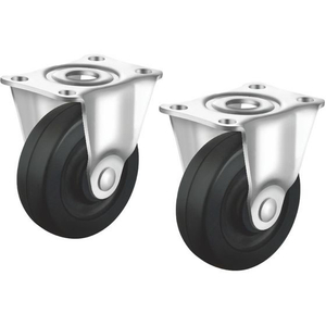 サンワサプライ 汎用キャスター 75mm径 車幅26mm ゴム製 固定 2個 FCB821H-CST-75E-FIX2-イメージ1