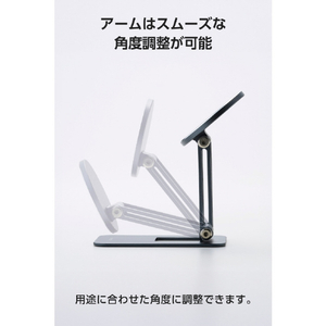 エレコム MAGKEEP マグネットスマホスタンド ブラック P-DSMAL01NBK-イメージ6