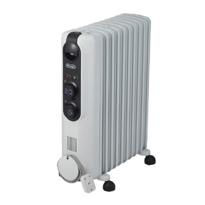 デロンギ オイルファンヒーター アミカルド ピュアホワイト+ブラック RHJ35M1015-BK-イメージ2