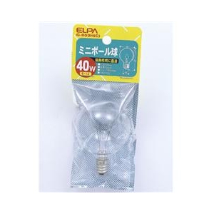 エルパ ミニボール球 E12口金 40W クリア 1個入り G-803H(C)-イメージ1