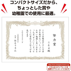 タカ印 ミニ賞状用紙 A5判 縦書用 10枚 FCU7870-10-1550-イメージ4