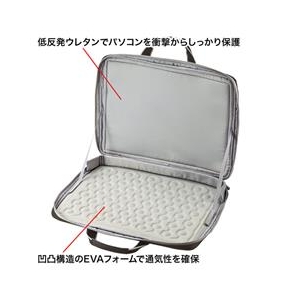 サンワサプライ 衝撃吸収PCケース（15．6インチワイド対応） ブラック BAG-P20BK2-イメージ2