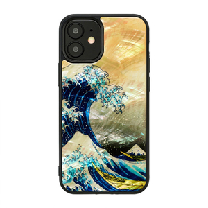 ikins iPhone 12/12 Pro用天然貝ケース 神奈川沖浪裏 I19282I12P-イメージ1