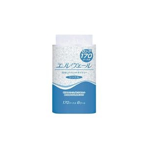 エリエールビジネスサポート エルヴェールトイレットティシューシングル170m6R芯なし 723282-イメージ1