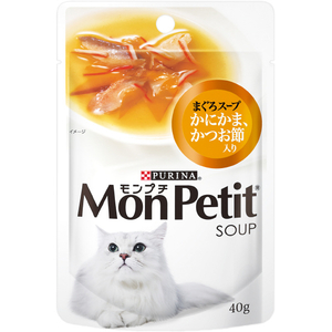 ネスレピュリナペットケア モンプチ パウチ まぐろスープ かにかま、かつお節入り 40g MPﾊﾟｳﾁ ｽｰﾌﾟｶﾂｵﾌﾞｼ 40G-イメージ1