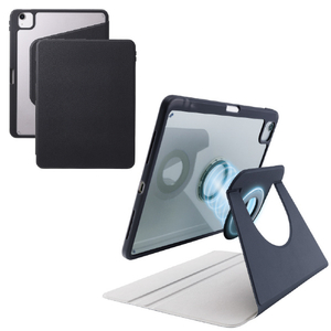 エレコム 11インチiPad Air(M3/M2)用フラップケース 360度回転 背面クリア 2アングル スリープ ブラック TB-A25MMG360BK-イメージ2