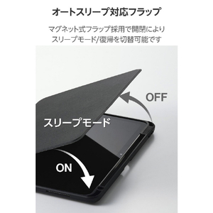 エレコム 11インチiPad Air(M3/M2)用フラップケース 360度回転 背面クリア 2アングル スリープ ブラック TB-A25MMG360BK-イメージ7