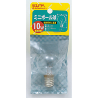 エルパ ミニボール球 E17口金 10W 1個入り クリア G-8005H(C)