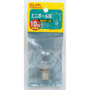 エルパ ミニボール球 E17口金 10W 1個入り クリア G-8005H(C)-イメージ1