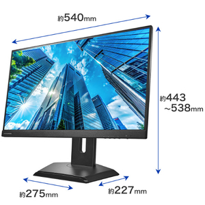I・Oデータ USB Type-C搭載&フリースタイルスタンド採用 23．8型 液晶ディスプレイ 抗菌モデル(受注生産) ブラック LCD-C242SDB-F-AG-イメージ2