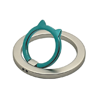 ラスタバナナ MagSafe用 猫型スマホリング 小 シルバー×ブルー RMRNG02SVBL