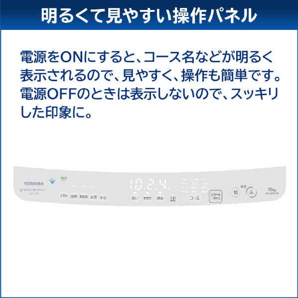 東芝 10．0kg全自動洗濯機 オリジナル ZABOON グランホワイト AW-10DPE2(W) AW 抗菌ウルトラファインバブル洗浄W 0kg