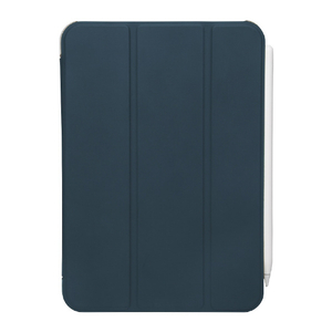 バッファロー iPad mini(第6世代)用ハイブリッドマットレザーケース ブルー BSIPD2108CHLBL-イメージ1