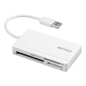 BUFFALO USB2．0 マルチカードリーダー/ライター ホワイト BSCR300U2WH-イメージ1