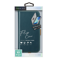 PGA iPhone Air用フリップカバー ブルー PG-25CFP01BL