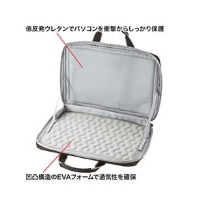 サンワサプライ 衝撃吸収PCケース（13．3インチワイド） ブラック BAG-P21BK2-イメージ2