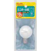 エルパ ミニボール球 E17口金 10W 1個入り ホワイト G-8005H(W)