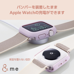 エレコム Apple Watch SE(40mm)用&me ハードバンパー ラバーコート ラベンダー AW-23EBPPRPU-イメージ7