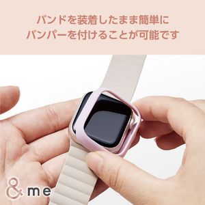 エレコム Apple Watch SE(40mm)用&me ハードバンパー ラバーコート ラベンダー AW-23EBPPRPU-イメージ8