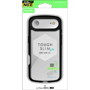 エレコム iPhone Air用TOUGH SLIM LITE ケース フレームカラー メタルステッカー付 ブラック PM-A25BTSLFCBK-イメージ1
