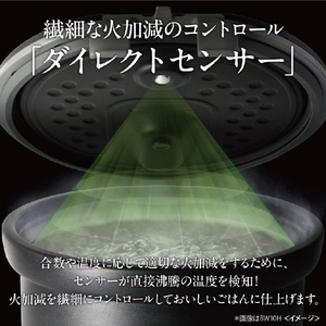 三菱 高火力IH5．5合 備長炭　炭炊釜 白亜麻 NJ-VP10H-W-イメージ7