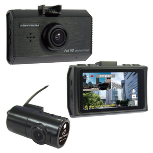 FRC 前後2カメラ ドライブレコーダー FIRSTCOM ブラック FCDR212WE-イメージ1